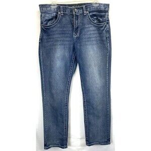 True Luck Men's Mid Rise Stretch Straight Jeans (34x30) Tagged 32X32 **